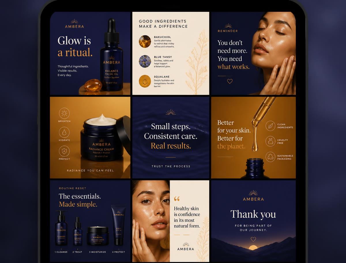 Beauty brand content grid — Social Media project by Festworld